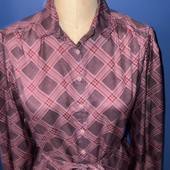 George Masket Ltd Vintage Button Down Top with Belt Size 12 - Picture 2 of 5